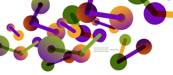 Abstract background. Round dots connected by lines. Trendy techno business template for wallpaper, banner, background or landing