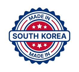 Grunge premium quality made in South Korea stamp vector illustration.