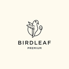 Bird Leaf logo icon design template