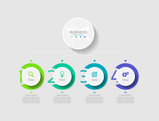 Business infographic template circle colorful with 4 step