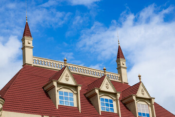 Obraz premium European-style minaret buildings and castle buildings in the manor