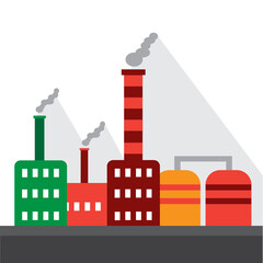 Obraz premium industrial factory illustration design, suitable for flat design icon logo illustration