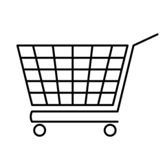 shopping cart flat outline icon