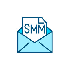 SMM marketing using e-mail. Pixel perfect, editable stroke color icon
