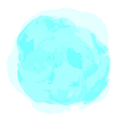 Hand drawn colorful spot on isolated white. Colored aquarelle blotch. Watercolour splotch. Paint and ink smudges. Bright blur stain. Trendy label brush stroke background