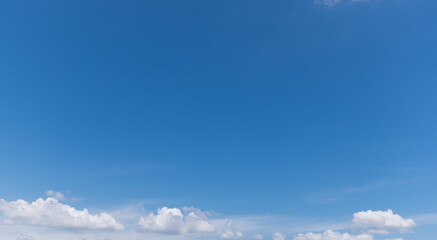  Panoramic view of clear blue sky and clouds, clouds with background.