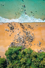 Nai thon beach and the wooden stairs in Phuket, Thailand