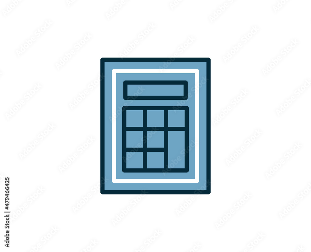 Poster calculator line icon. high quality outline symbol for web design or mobile app. thin line sign for d