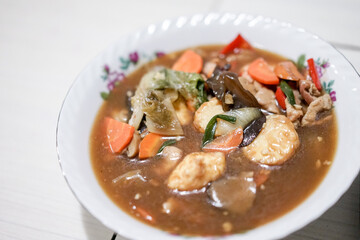 Sapo tahu, bean curd cooked with vegetables