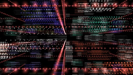 広大な通信網内のデータの流れ。メタバースを表すコンセプト。光の点の環は通信リンクです。 © CYCLONE