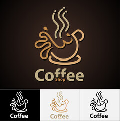 Vector abstract, coffee shop symbol.