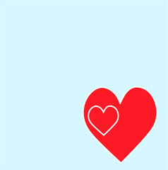 a heart within a heart, a valentine's day symbol on a blue background, a place for your text, a copy of the space, a template for a greeting poster, postcards, banners 