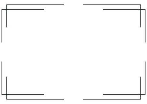Frame and border isolated vector. Black outline on white background template.