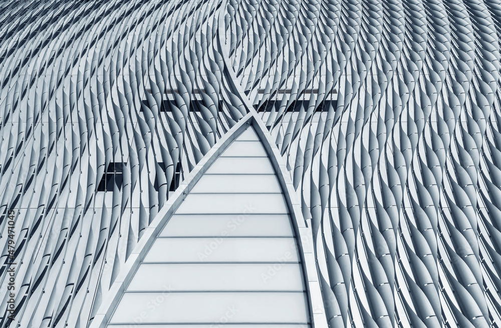 Aufkleber Exterior of modern architecture. Building abstract background  pattern