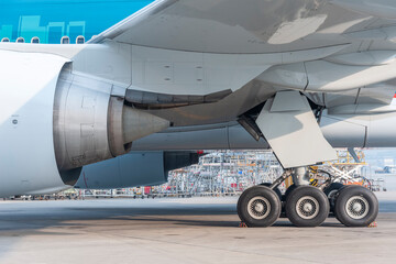 Close up of aircraft at the hangar