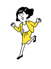 走るビジネスパーソンのイメージイラスト