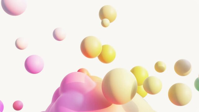 カラフルなメタボールの3DCG