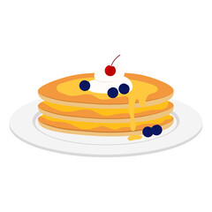pancake clipart vector design with maple and honey syrup