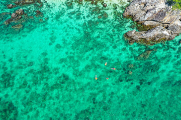 Aerial view of Koh Khai Nuai, the cat island in Phuket, Thailand