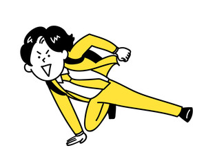 走るビジネスパーソンのイメージイラスト