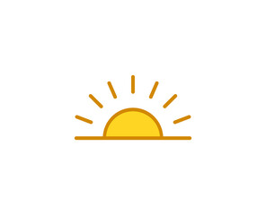 Sunset premium line icon. Simple high quality pictogram. Modern outline style icons. Stroke vector illustration on a white background. 