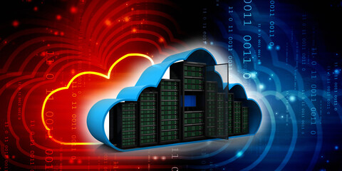 3d illustration Data center server