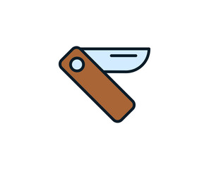 Knife line icon. Vector symbol in trendy flat style on white background. Travel sing for design.