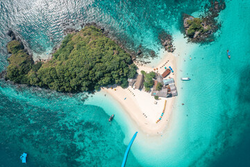 Aerial view of Koh Khai Nok in Phuket, Thailand