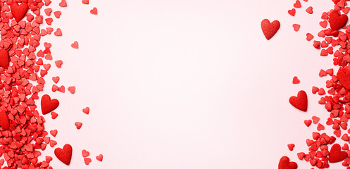 background of scattered hearts for valentine's day