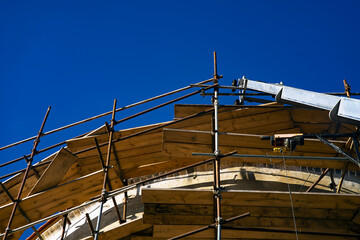 Fototapeta premium Restoration of an old building top