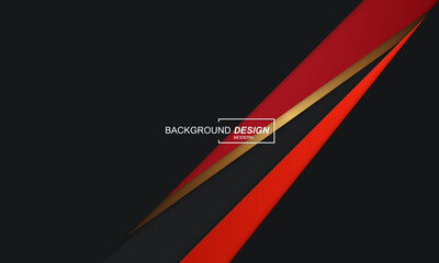 Modern abstract background black and red with golden color luxury design