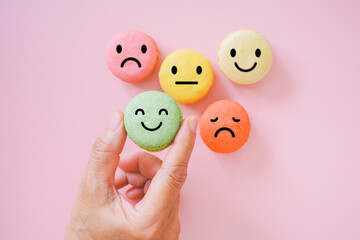 hand choose emotion face on green macarons ,good feedback rating and positive customer review,...