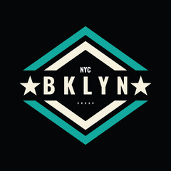 Vector illustration of letter graphic. BROOKLYN, perfect for designing t-shirts, shirts, hoodies etc.
