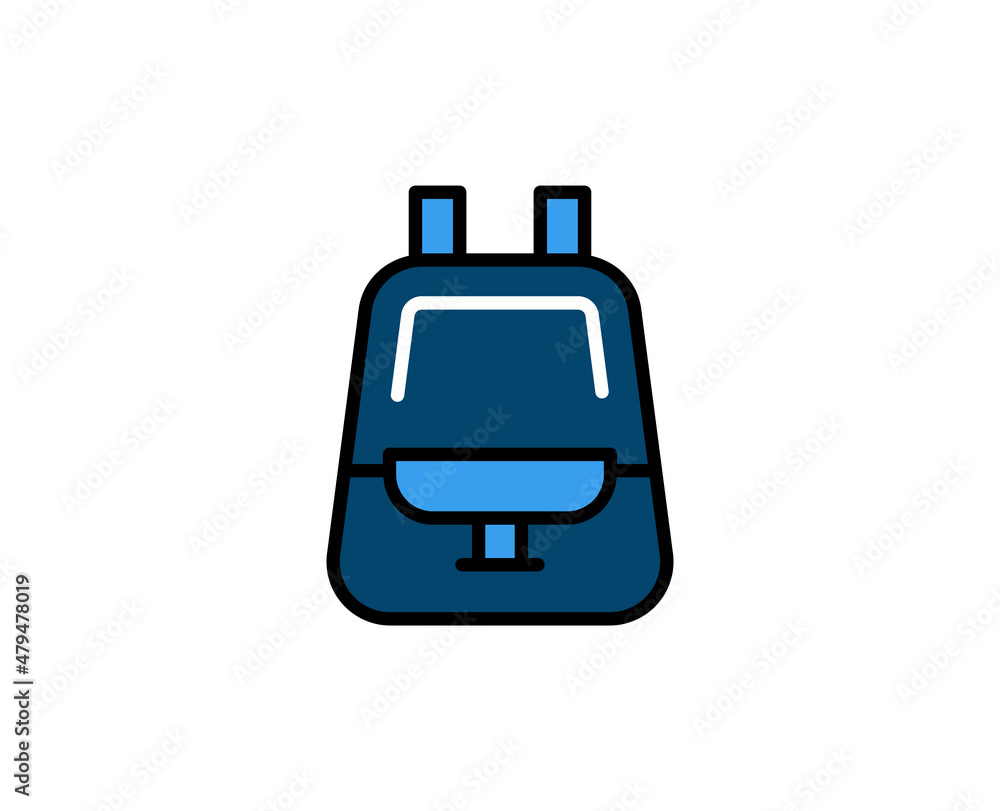 Poster school backpack line icon. high quality outline symbol for web design or mobile app. thin line sign 