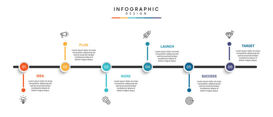 Steps business timeline infographic template design