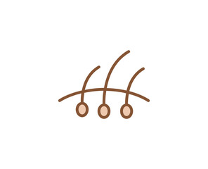 Hair flat icon. Thin line signs for design logo, visit card, etc. Single high-quality outline symbol for web design or mobile app. Medical outline pictogram.