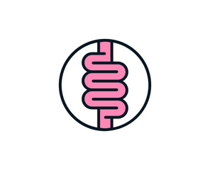 Intestines line icon. High quality outline symbol for web design or mobile app. Thin line sign for design logo. Color outline pictogram on white background