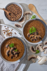 Homemade mushroom cream soup 
