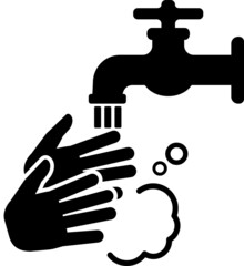 蛇口で手を洗うピクトグラム