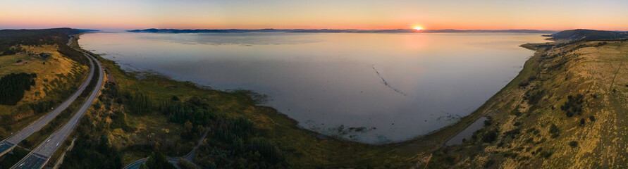 Lake George sunrise panorama, Lake George, NSW, January 2022