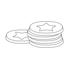 Cookies vector icon.Outline vector icon isolated on white background cookies.