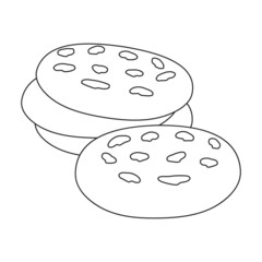 Cookies vector icon.Outline vector icon isolated on white background cookies.