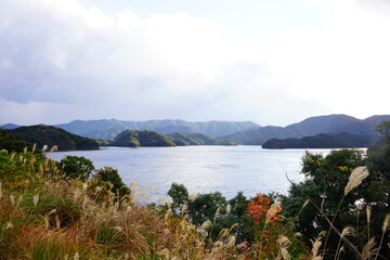 日本 長崎 新上五島 上中島展望所からの景色