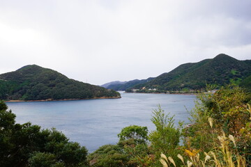 日本 長崎 新上五島 上中島展望所からの景色