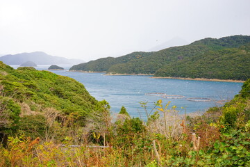 日本 長崎 新上五島 上中島展望所からの景色