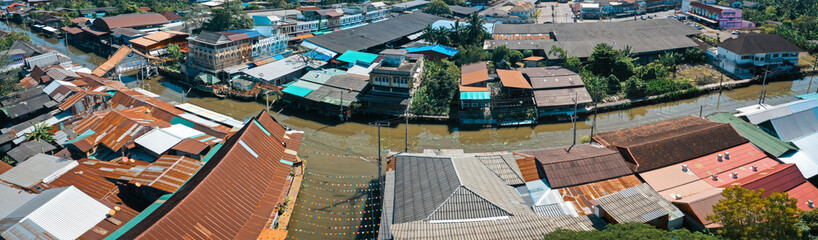 Damnoen Floating Market during covid in Ratchaburi province, Thailand