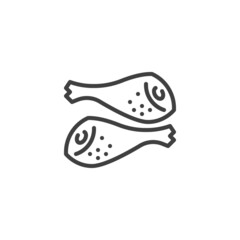 Fresh chicken legs line icon