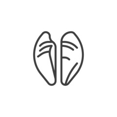 Middle chicken wings line icon