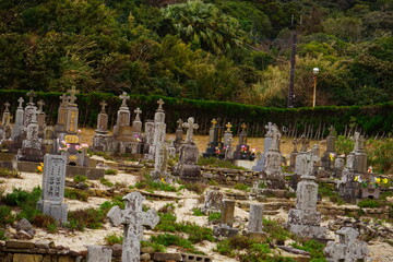 Christian Graveyard of Kashiragashima Church in Kamigoto island, Nagasaki, Japan - 日本 長崎...