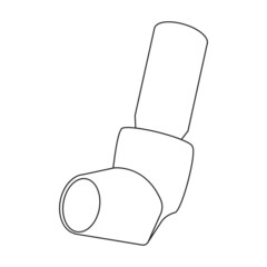 Inhaler vector icon.Outline vector icon isolated on white background inhaler.
